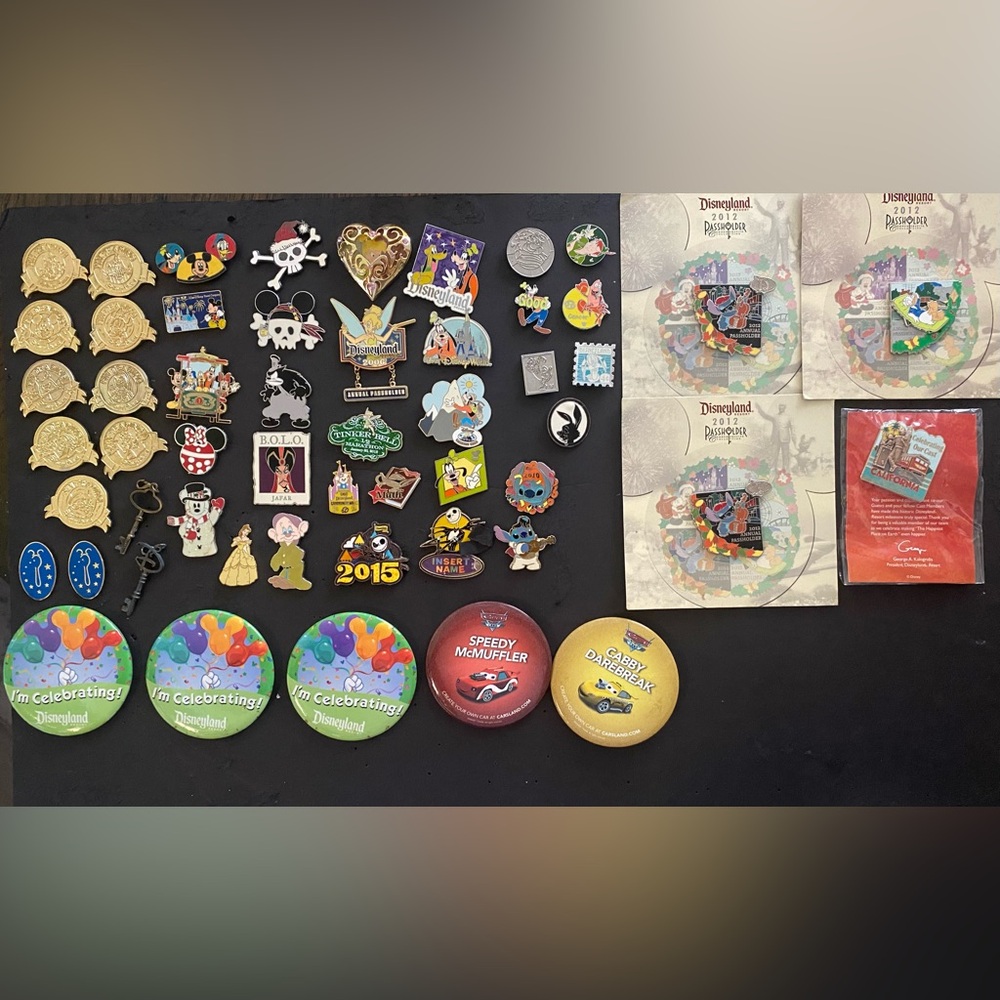 Disneyland Pin Collection with Colorful Designs